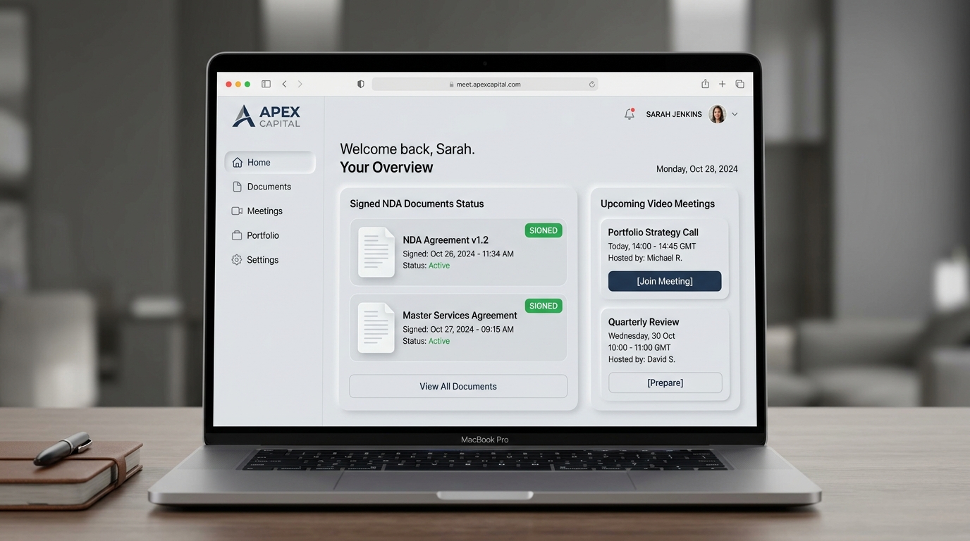 Client Portal Dashboard Interface